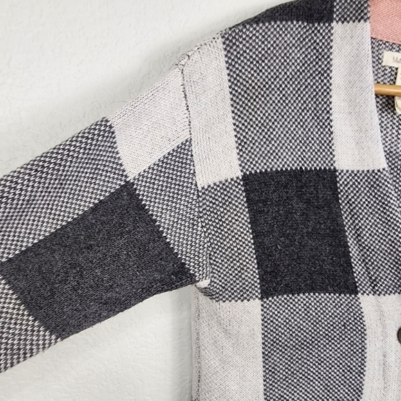 Matilda Jane Plaid Gray/white Button Up Long Cardigan Size XS - Picture 4 of 10